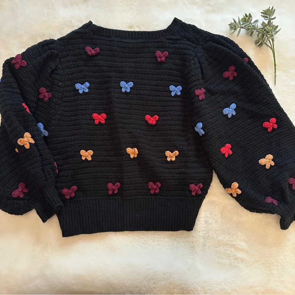 ZARA | NWOT - Cropped Chunky Knit Bow Sweater - Size M - Picture 4 of 8
